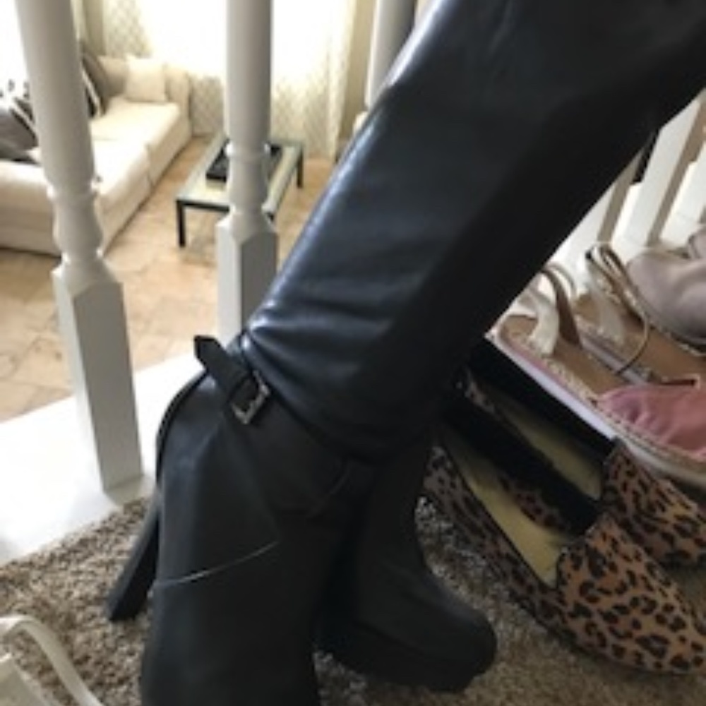 women knee high platform high heel boots